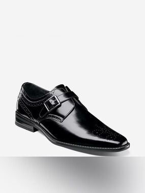 Stacy Adams Black Patent Single Strap Monk Style Slip-On Dress Shoe    9 Wide